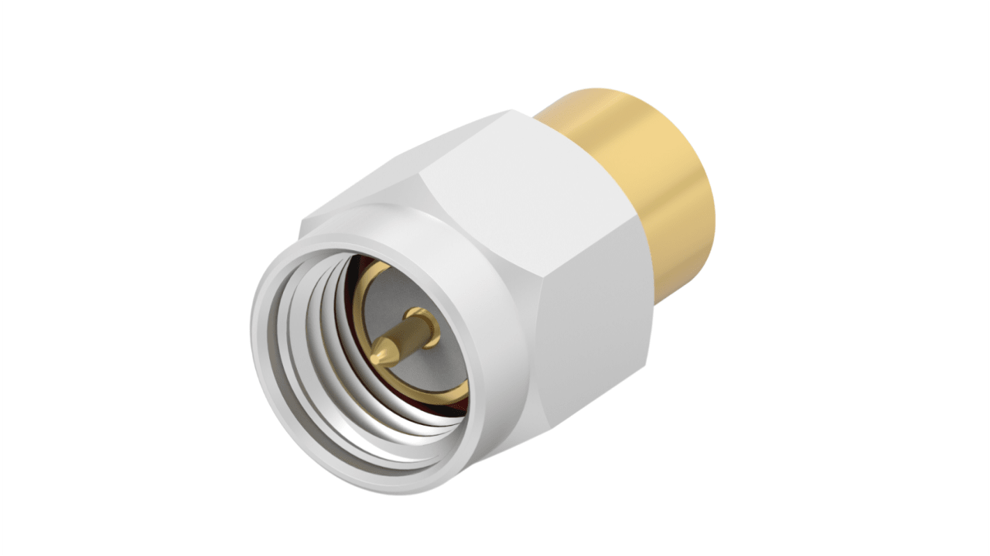 Terminador de RF Linx 2467918-1, Macho, Recto, Montaje aéreo (en línea), 18GHz, SMA, 1W, Aleación de oro, níquel y cobre