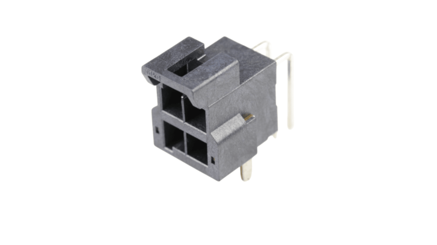 Molex ストレート 基板接続用ピンヘッダ 4極 2列, スルーホール実装