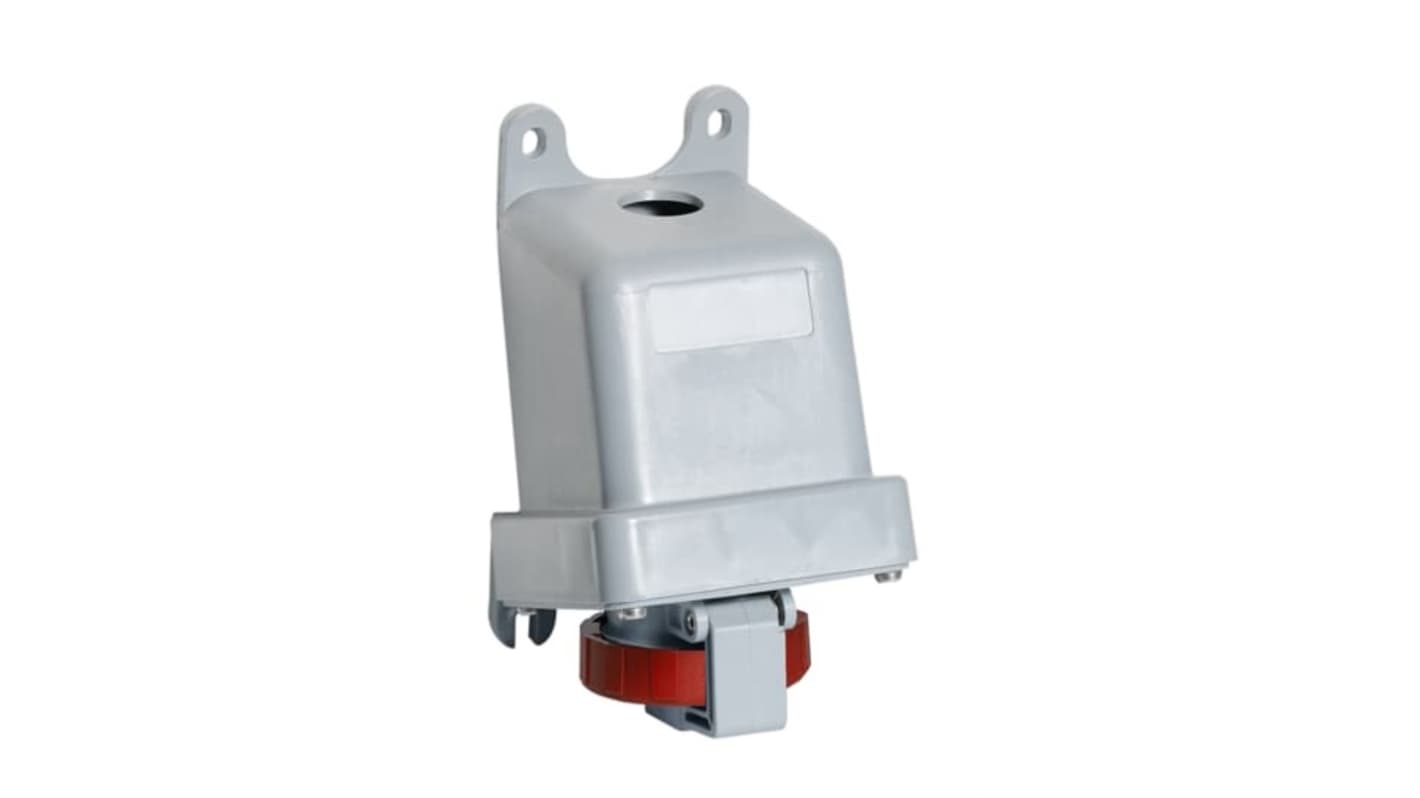 Amphenol Industrial, 2CMA1 IP67, IP69 Red Wall Mount 3P+E Industrial Power Socket, Rated At 16A, 415 V