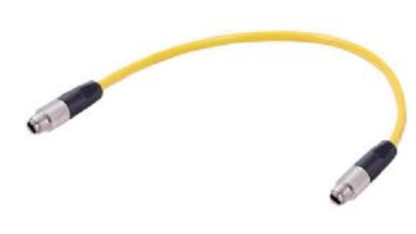 HARTINGHARTING T1 Industrial, 300mm, Yellow M8 to Male M8 Male, Unshielded Unshielded, Terminated Polyurethane Sheath