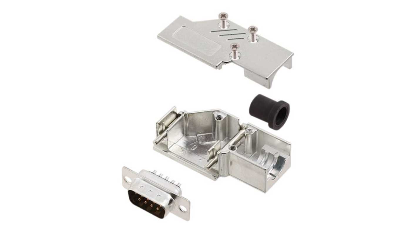 Encitech Connectors 6355 9 Way Side Entry Free Hanging (In Line) Solder D-sub Connector Plug