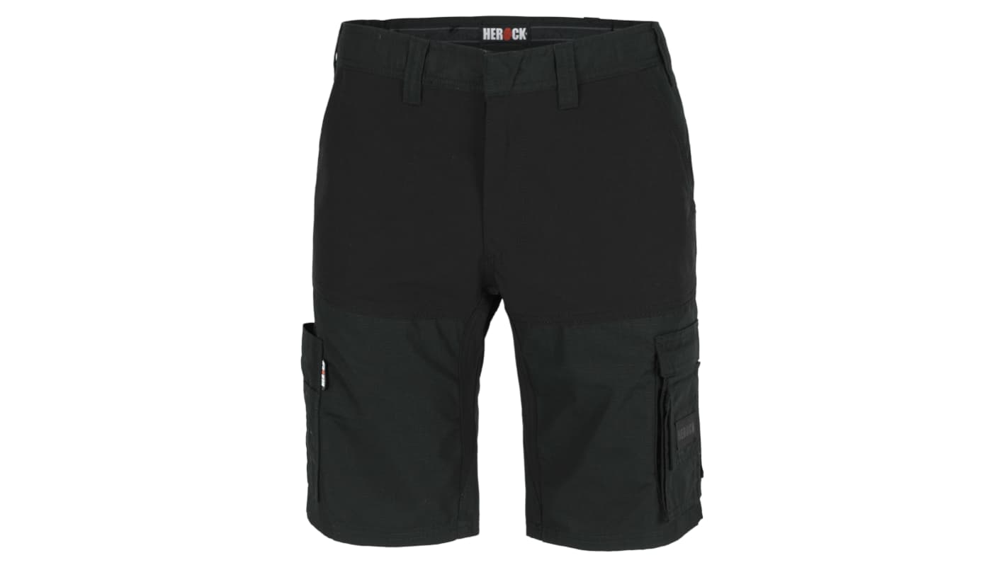Pantaloncini da lavoro di col. Nero Herock HESPAR SHORTS, vita 40poll Uomo, in 35% cotone, 65% poliestere