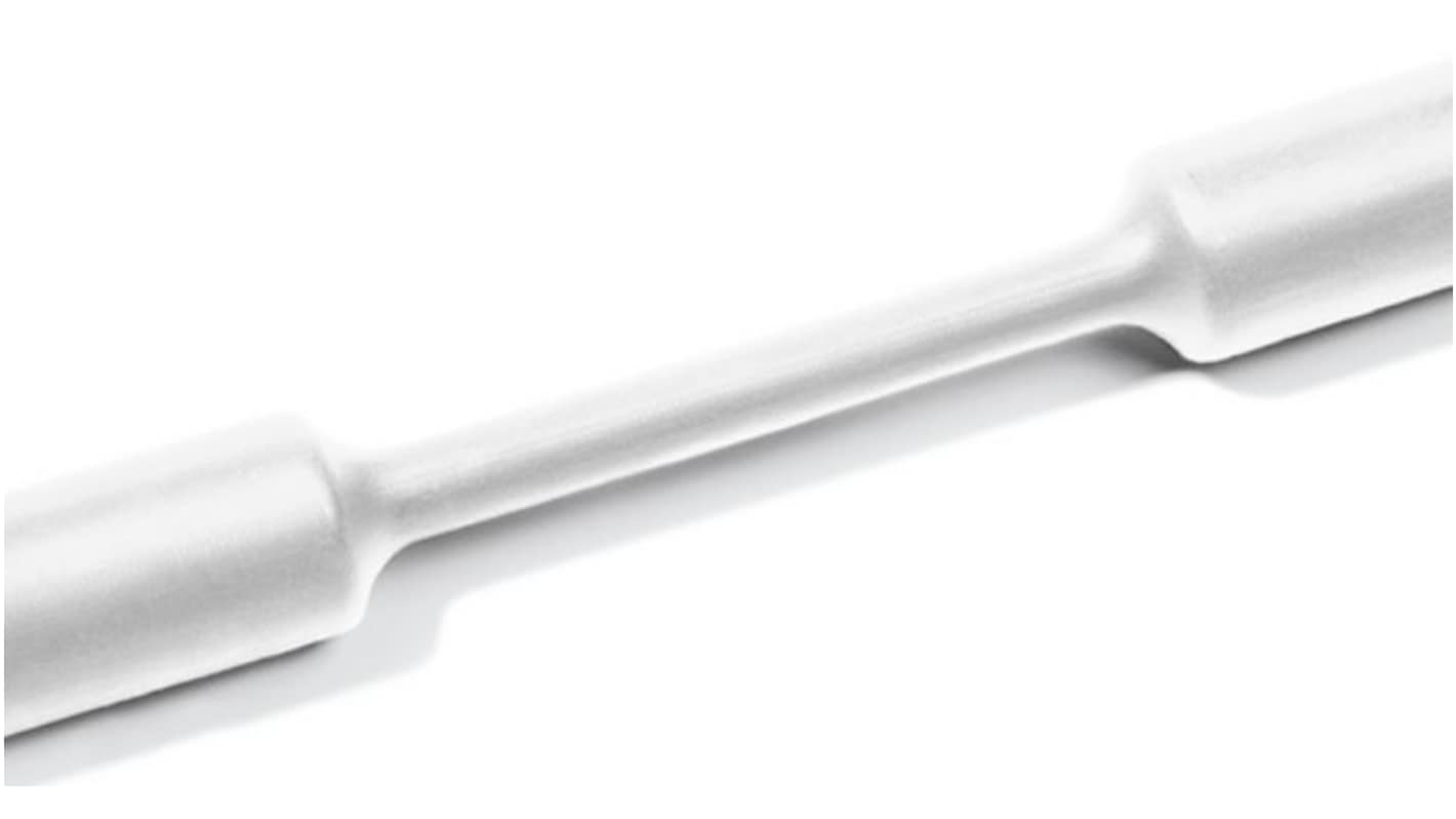 HellermannTyton Heat Shrink Tubing, White 25.4mm Sleeve Dia. x 30m Length 2:1 Ratio, 309-61129 Series