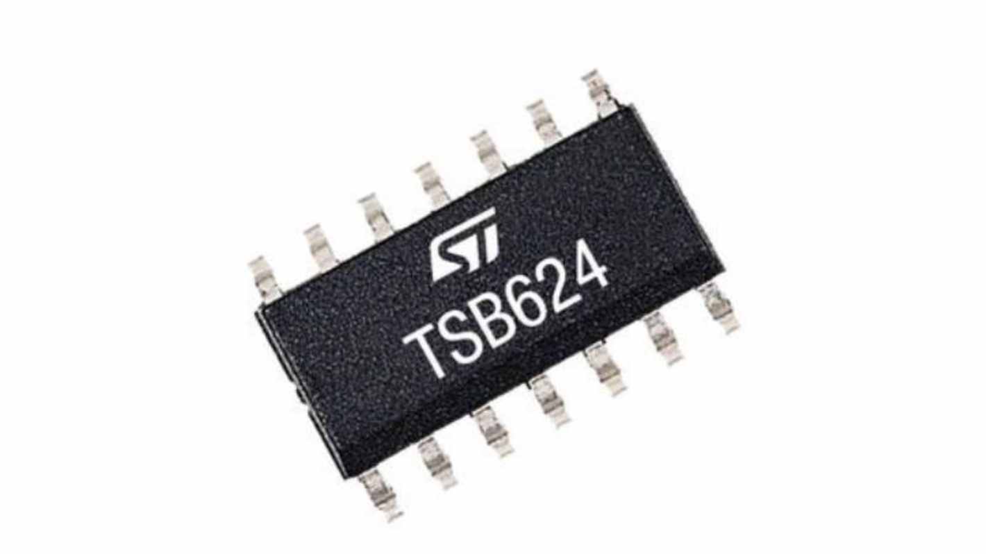 TSB624IYDT STMicroelectronics, Operational Amplifier, Op Amp, RRO, 1.7MHz, 2.7 → 36 V, 14-Pin SOT23-5