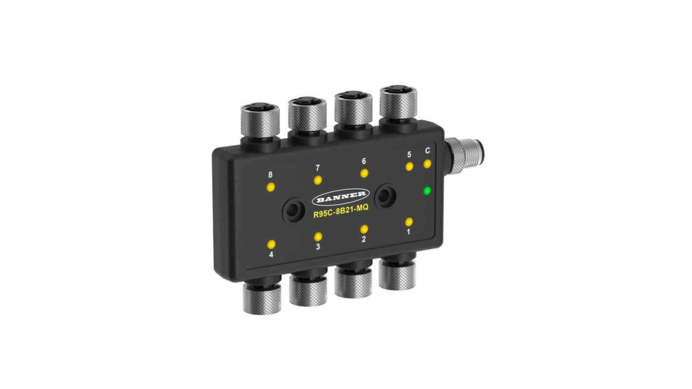 Banner M12传感器集线器, 8端口, 12 → 30V 直流, R95C系列