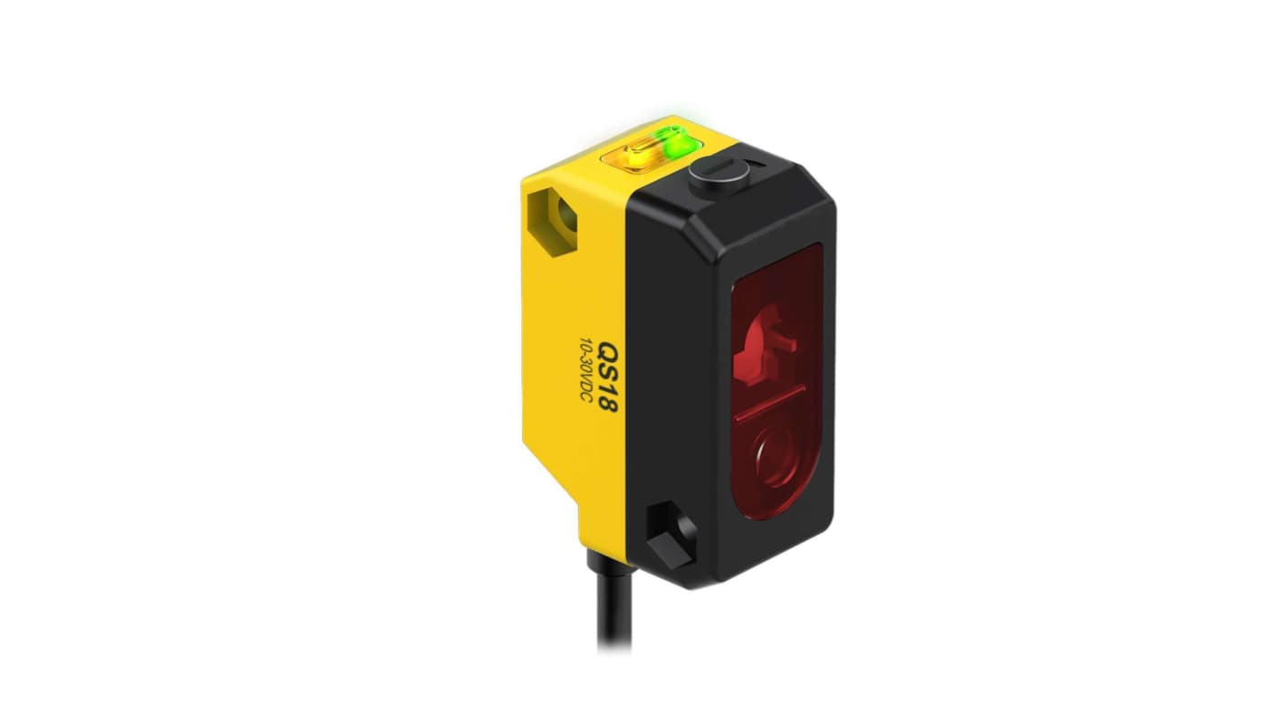 Banner Miniatur Optischer Sensor, PNP Ausgang, Anschlusskabel, Hell-/dunkelschaltend