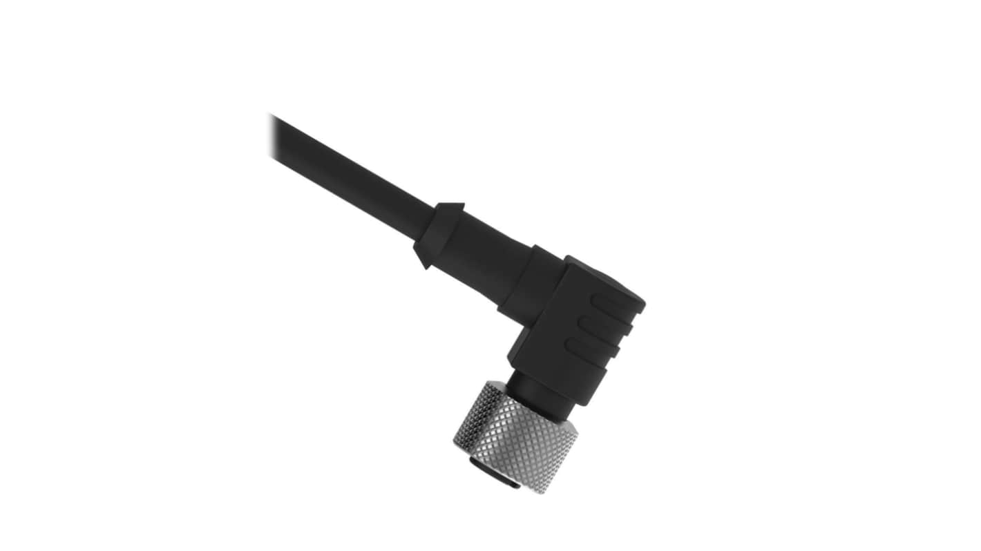 Banner Right Angle Female 4 way M12 to Flying Leads Cordset, 18.3m