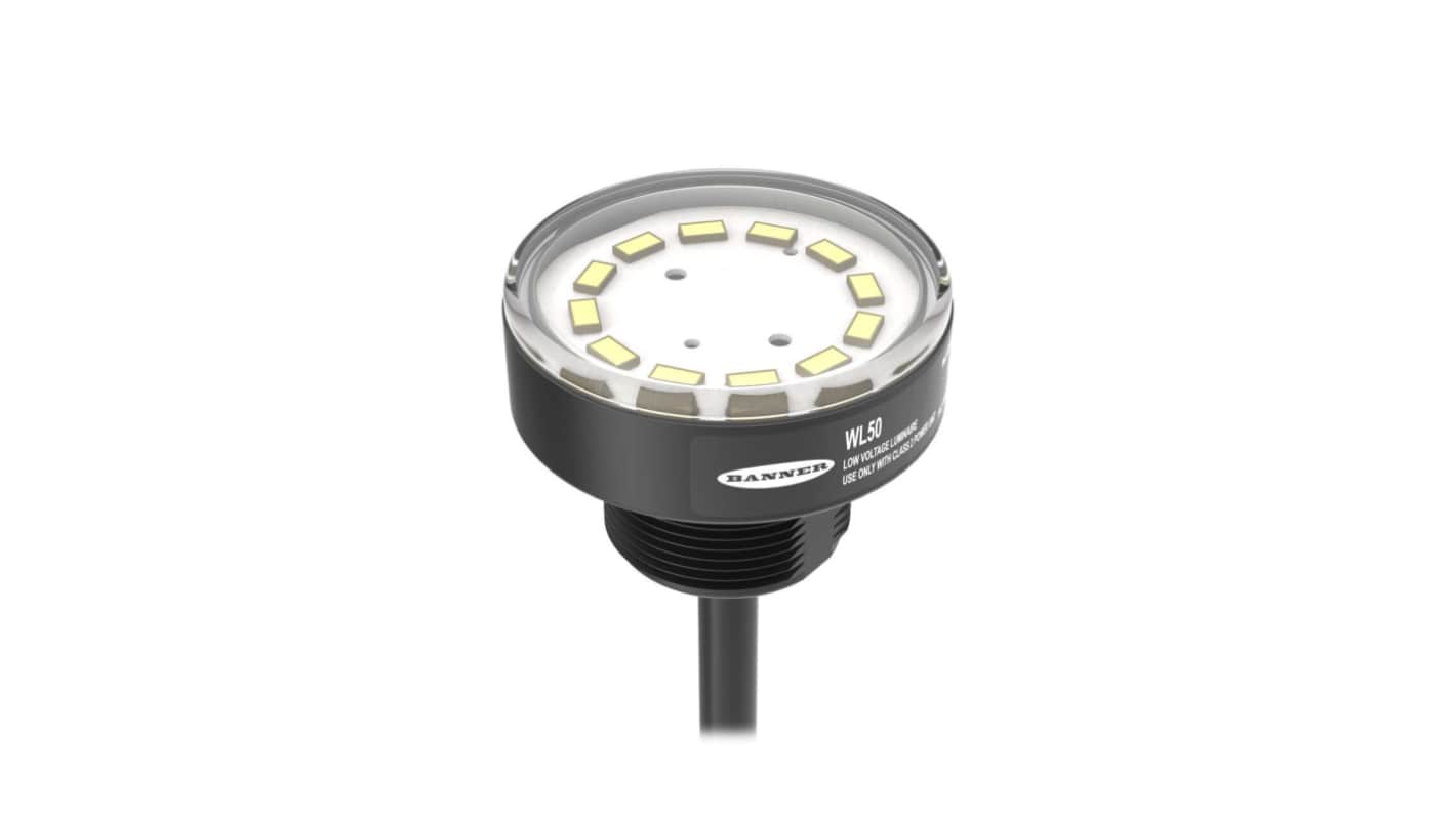 Banner LED Work Light, 300 Lumens, 12 → 30 V, IP65, IP67, IP69K