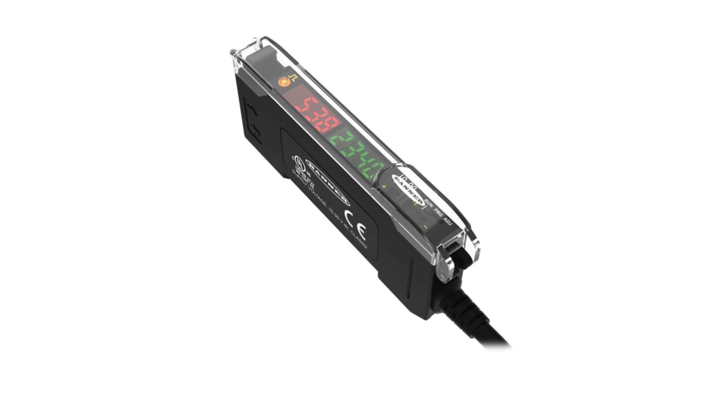 Sensore per fibre ottiche Banner, NPN, Cavo, Vetro,Plastica, 10 → 30 V cc, IP50