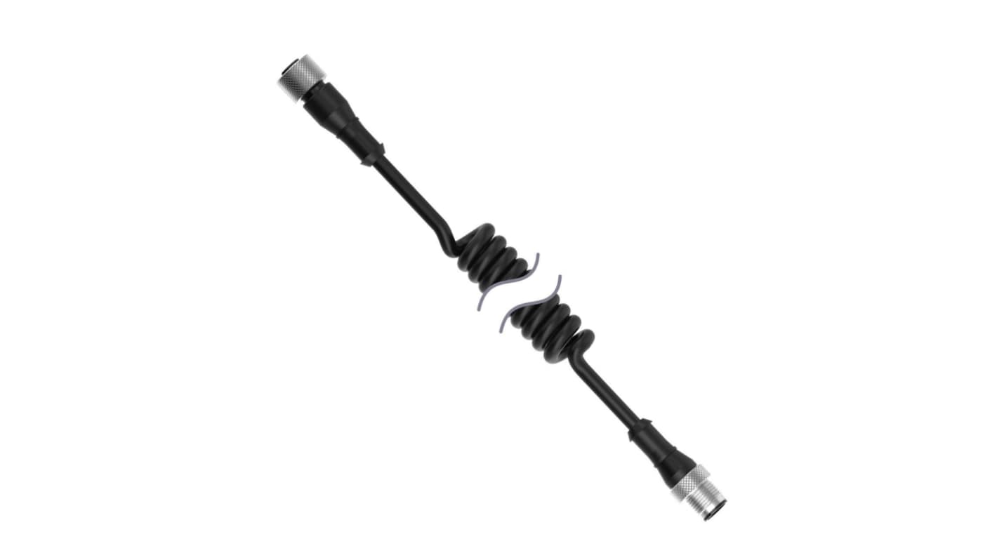 Banner Straight Female 4 way M12 to Straight Male 4 way M12 Cordset, 3.3m