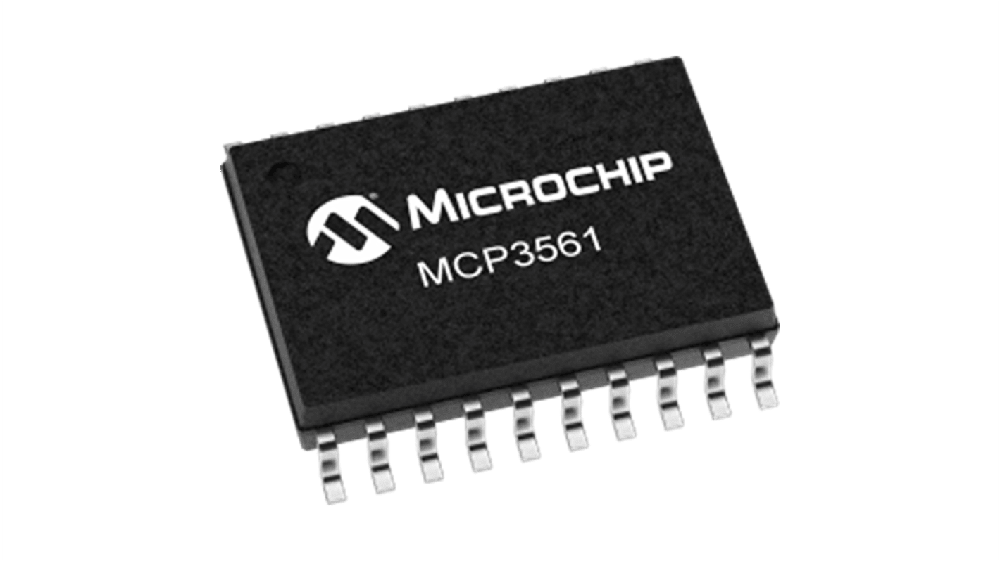 Microchip Sigma Delta ADC模数转换器, 24 位, 1个ADC, 153.6ksps, 差分、单端输入, 20针