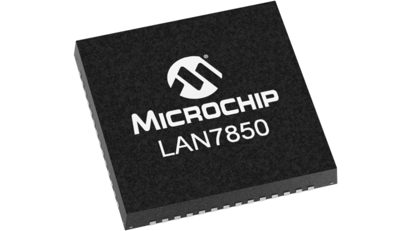 Microchip LAN7850T-I/8JX, Ethernet Transceiver, 1000Mbps, USB, 1.8 → 3.3 V, 56-Pin SQFN