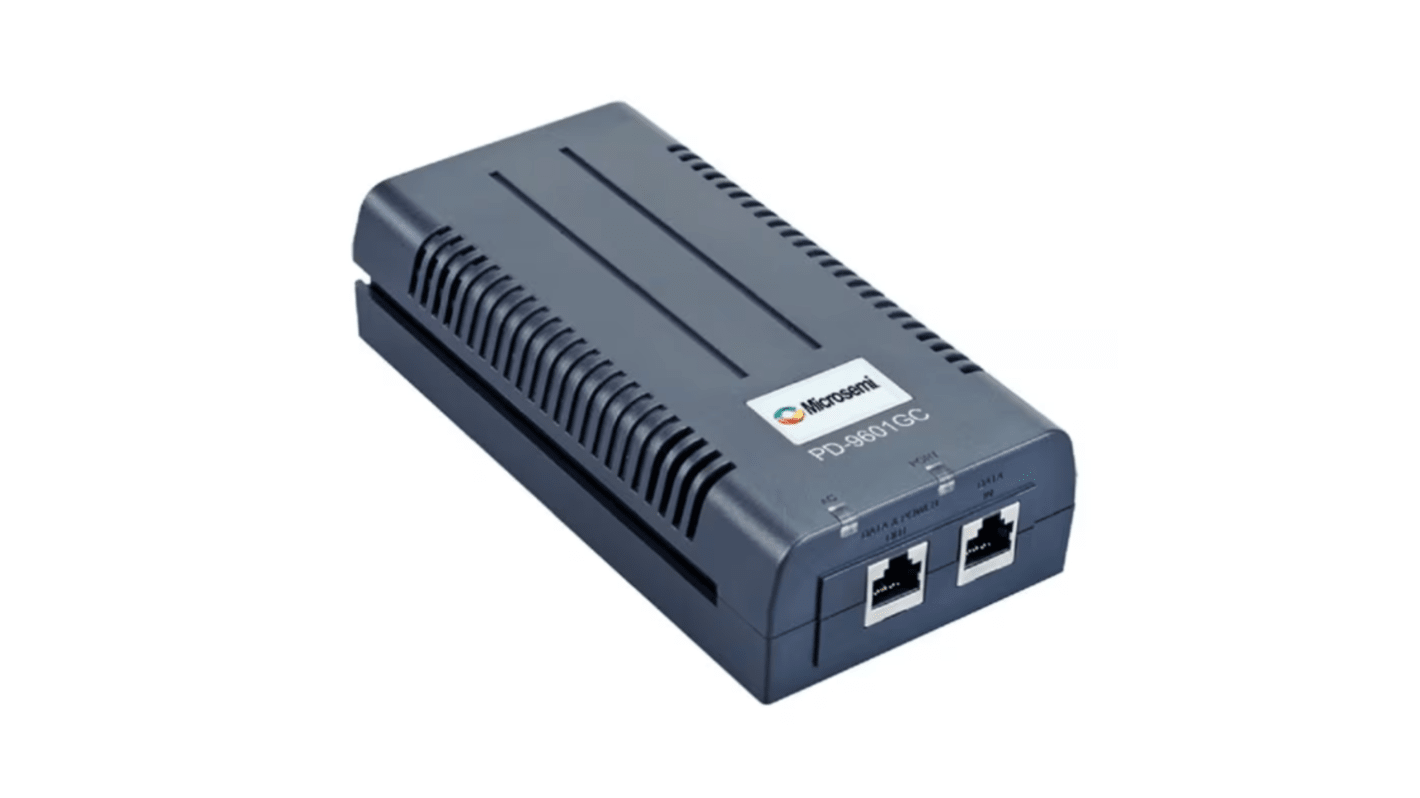 Microchip POE供电器, 100 → 240V 交流输入, 55V 直流输出, 90W, 1个输出端口