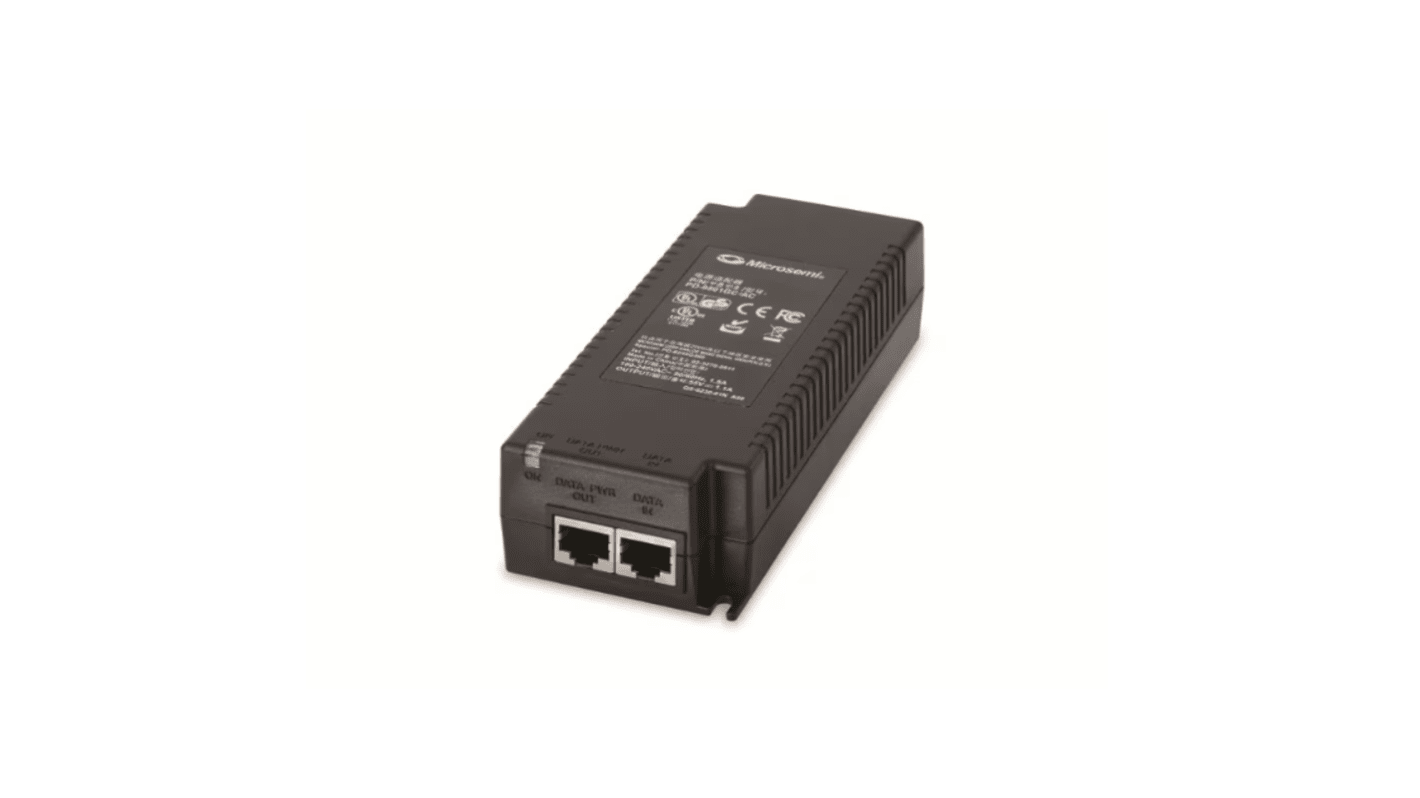 Microchip POE供电器, 100 → 240V 交流输入, 55V 直流输出, 60W, 1个输出端口