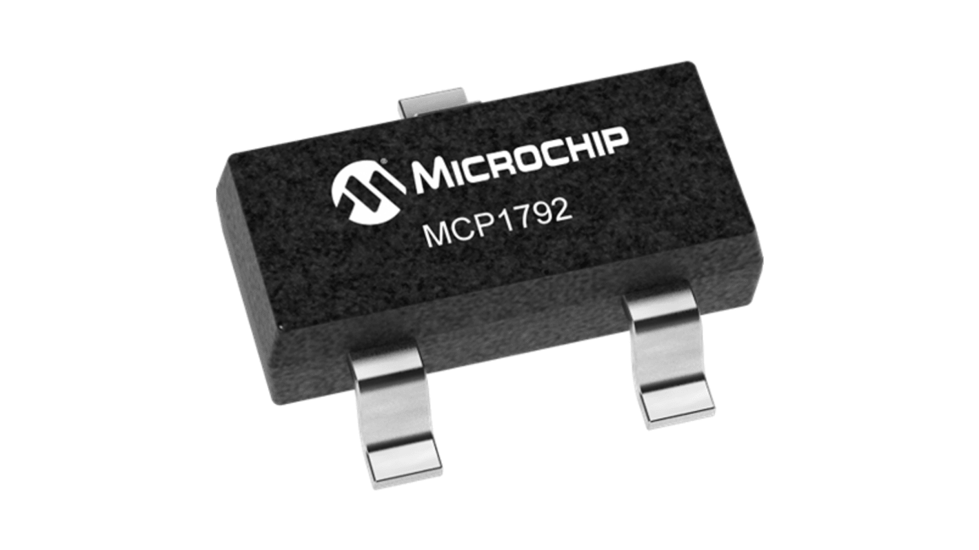 Microchip LDO稳压芯片, 4.5 → 55 V输出, 100mA最大输出, 单路输出, SOT, 5针, 2%精度