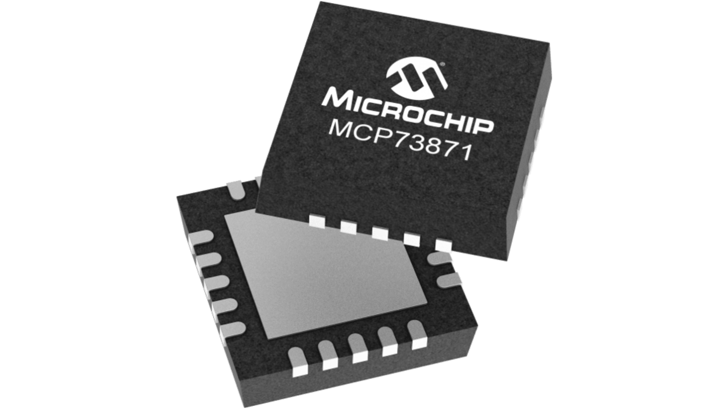 Microchip 锂离子锂离子充电器芯片, 4.4 V电源, 最大输出500mA, QFN封装, 20引脚