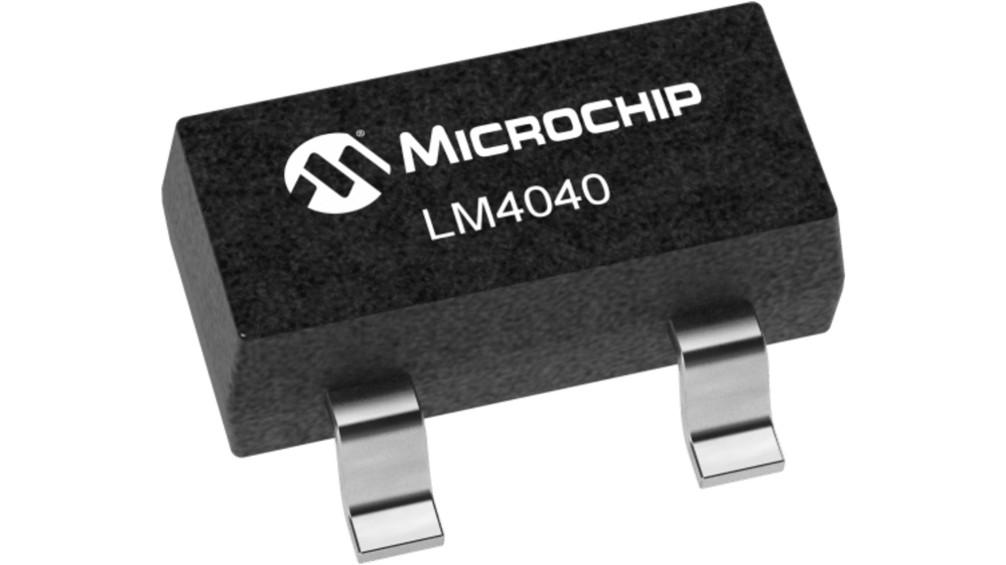 Microchip 精密电压基准芯片, 1.225V, SOT封装, ±0.5%精确度, PCB安装, 3引脚