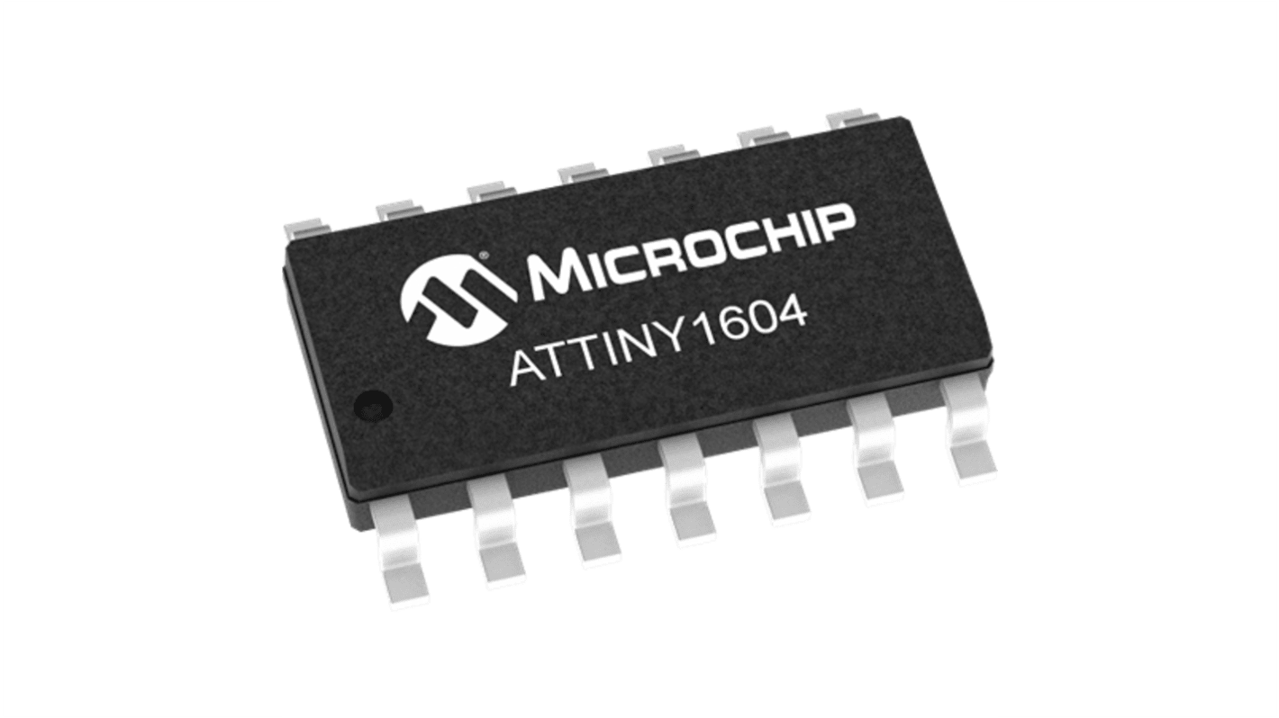 Microchip ATTINY マイコン, CPU, 2.4GHz, 56 Kb, フラッシュ, 28-Pin QFN