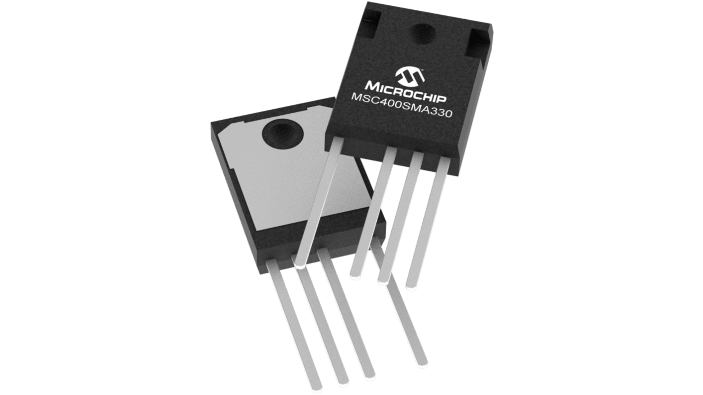 Microchip N沟道增强型MOS管, Vds=3300V, 11 A, TO-247, 通孔安装, 4引脚, MSC400SMA330系列