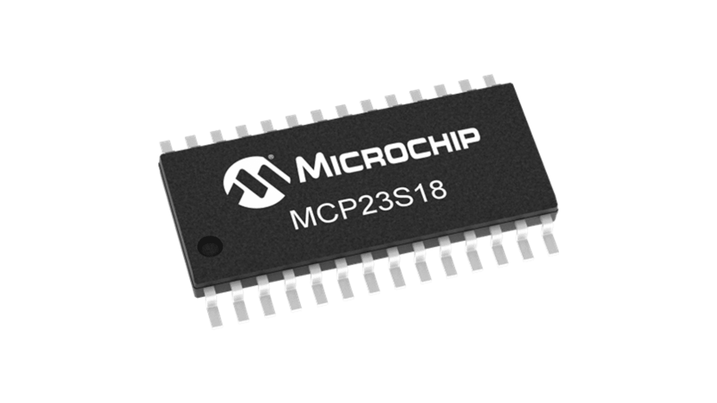 Microchip I/O Expander SPI 18-Pin QFN, MCP23S18T-E/MJ