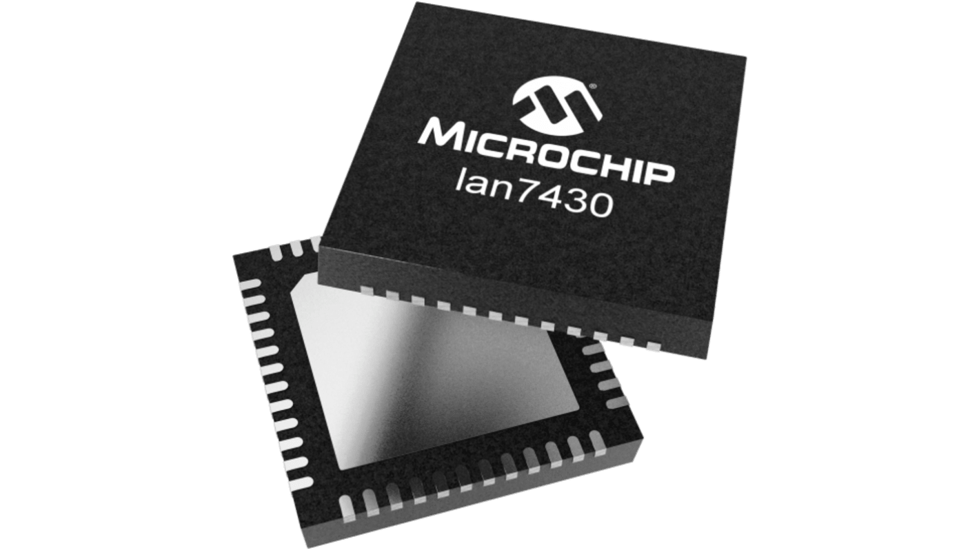 Microchip LAN7430T/Y9X, Ethernet Transceiver, 1000Mbps, 3.3 V, 48-Pin VQFN