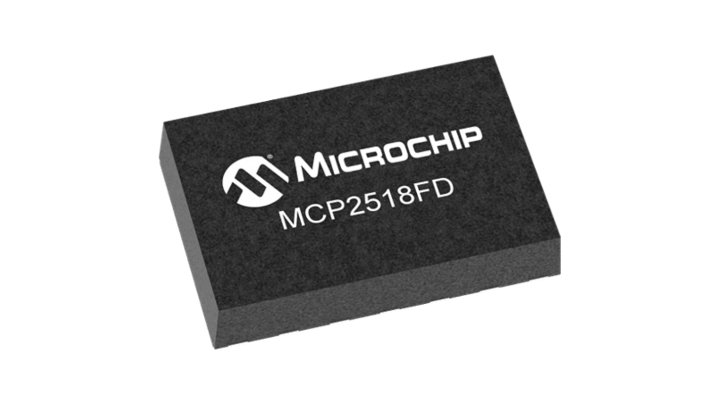 Microchip CAN控制器, CAN 控制器 IC, 1收发器, VDFN14封装, 14引脚