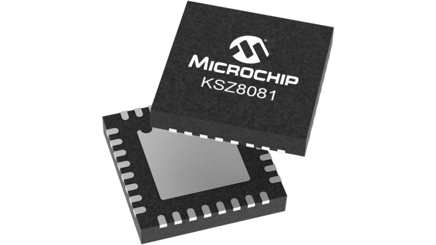 Microchip 以太网收发器, 48引脚, RMII网络接口, LQFP