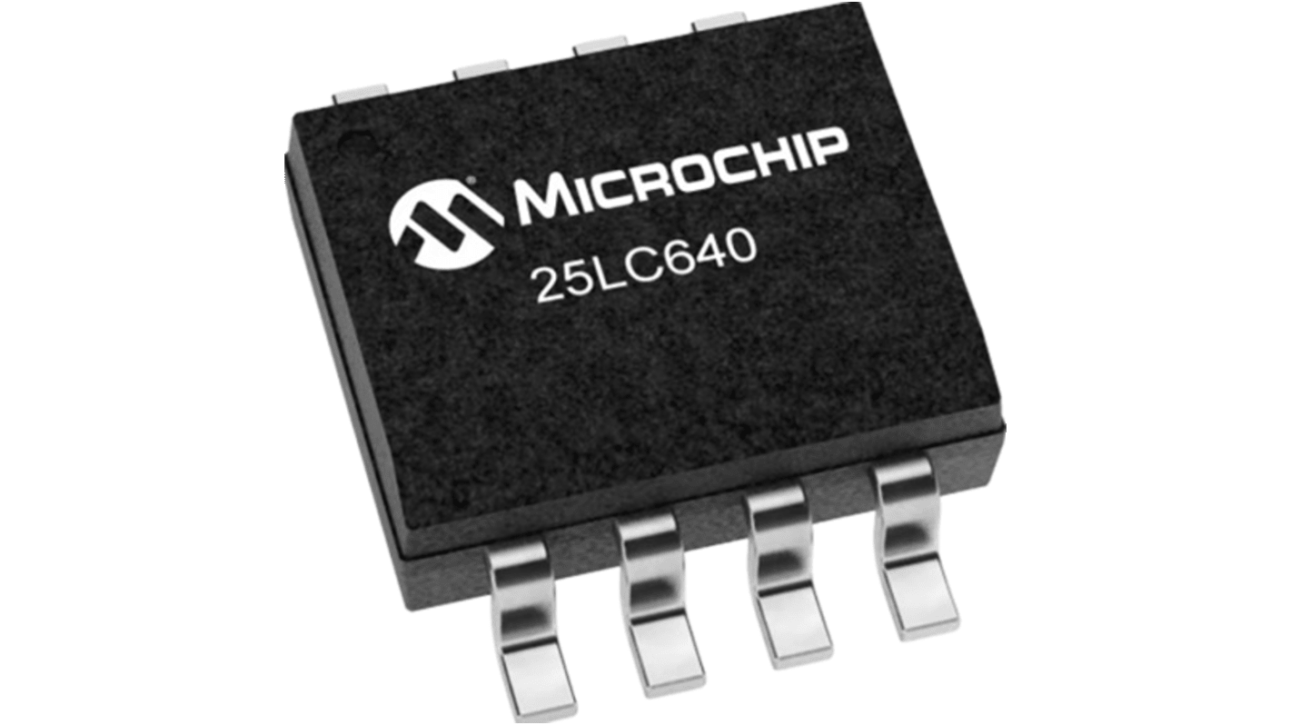 Microchip 25LC640T-I/SN, 64kbit EEPROM Chip, 500ns 8-Pin SOT-23 I2C, Serial-2 Wire