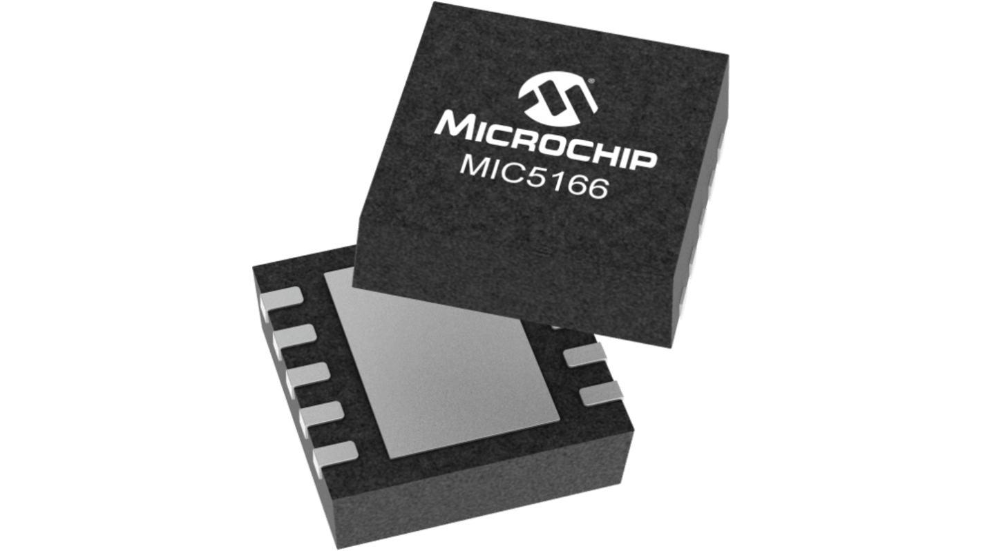 Microchip MIC5166YML-TR, Li Ion Charger IC, 2.5 → 5.5 V, 3A 10-Pin, MIC