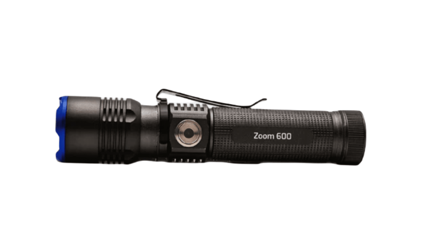 Nightsearcher Flash Light Torch Black - Rechargeable 6000, 135 mm