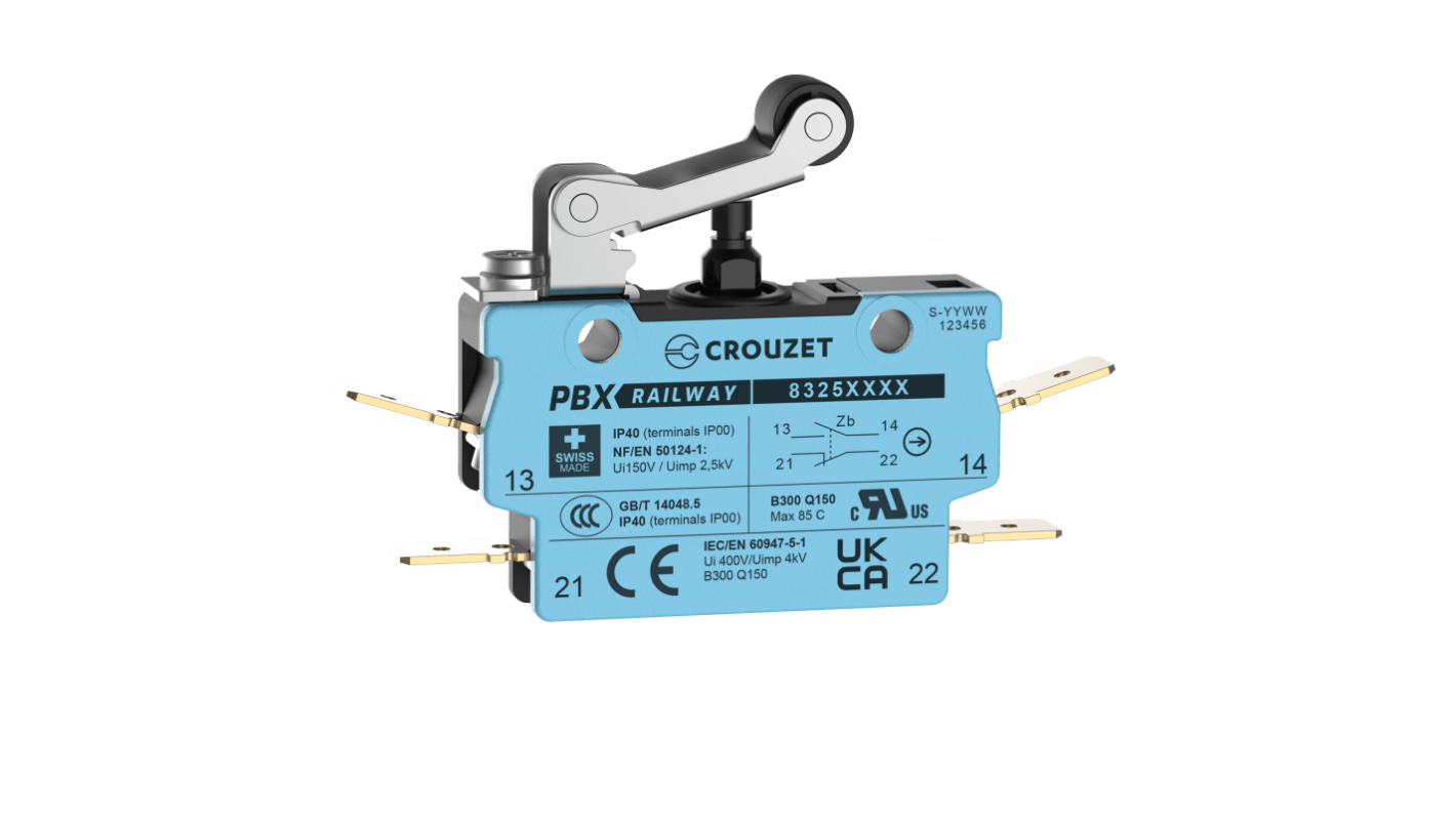 Crouzet Roller Lever Micro Switch, Screw Terminal, SPST, IP40