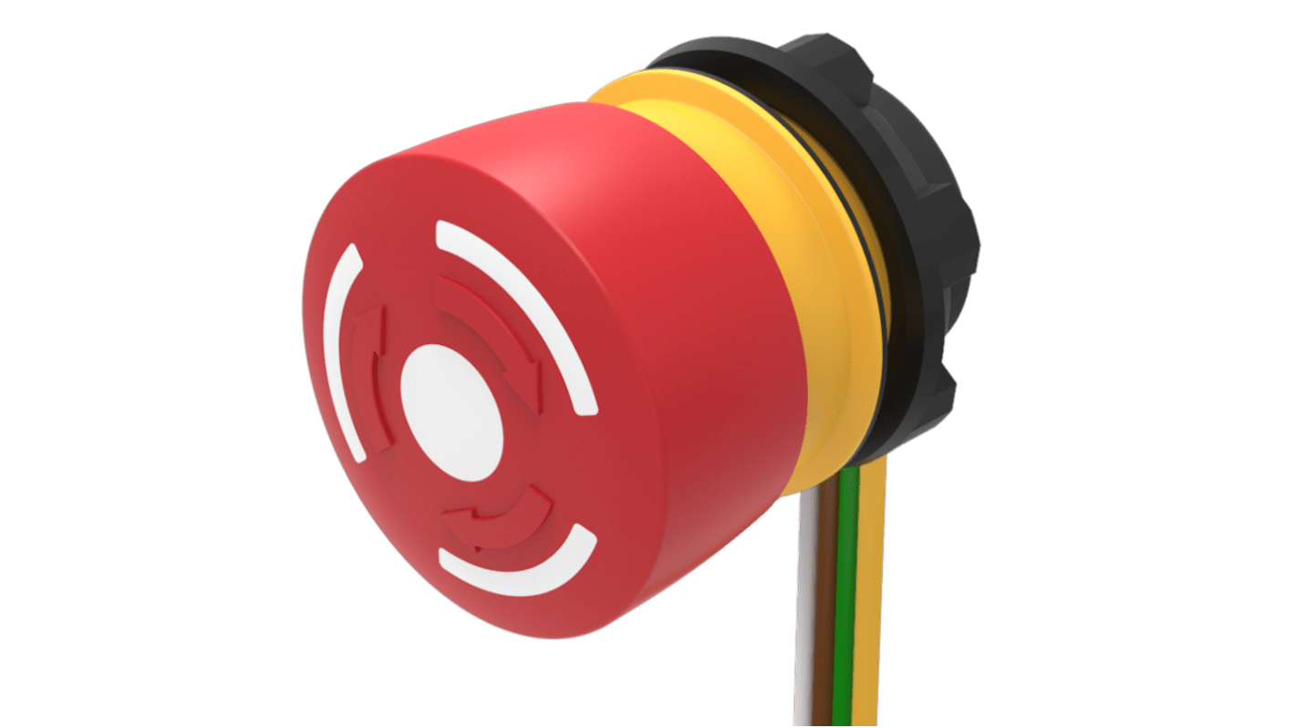 EAO Twist Release Emergency Stop Push Button, Panel Mount, 22.3mm Cutout, DPST, IP65, IP66, IP67