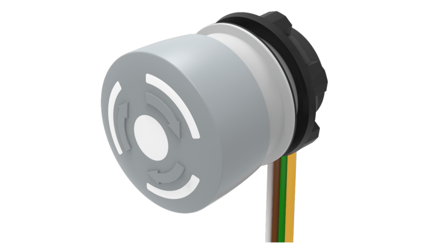 EAO Twist Release Emergency Stop Push Button, Panel Mount, 22.3mm Cutout, 1NC/1NO, IP65, IP66, IP67