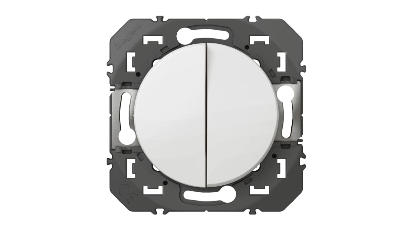 Legrand 按钮灯开关, 5位, 2路, 白色, IP20