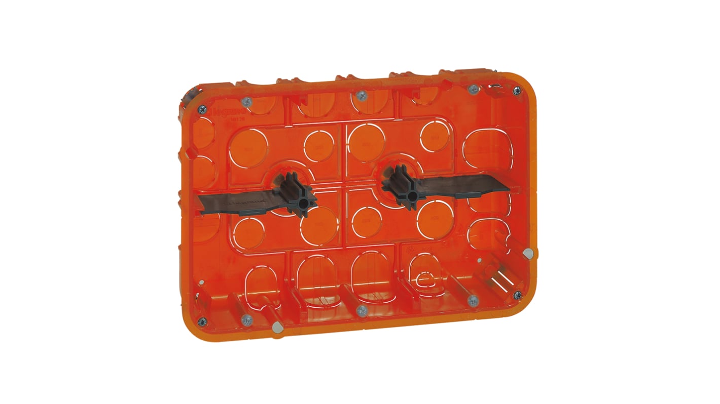 Legrand 080126 Orange Matte Plastic Back Boxes, IP20, Wall Mount, 2 Gangs, 213 x 142mm