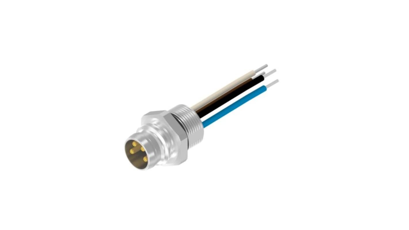 CONEC Right Angle Male 4 way M8 to Unterminated Cable, 200mm