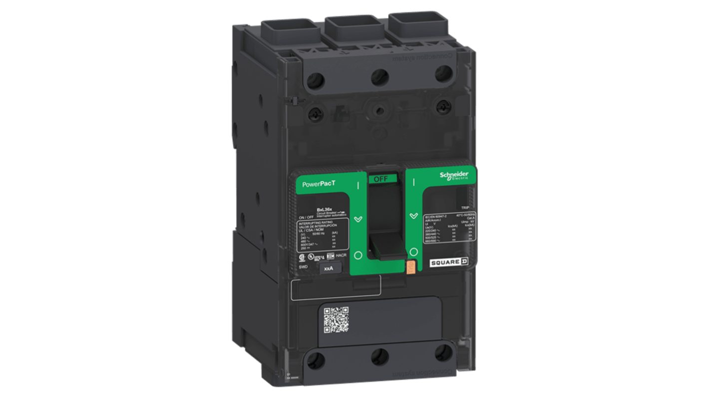 Schneider Electric BDF Thermal Circuit Breaker - BDF 3 Pole 525V ac Voltage Rating Clip-On, 70A Current Rating