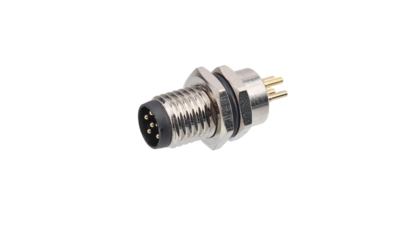 RS PRO Industrial Circular Connectors, 6 Contacts, Panel Mount, M8 Connector, Plug, Male, IP67