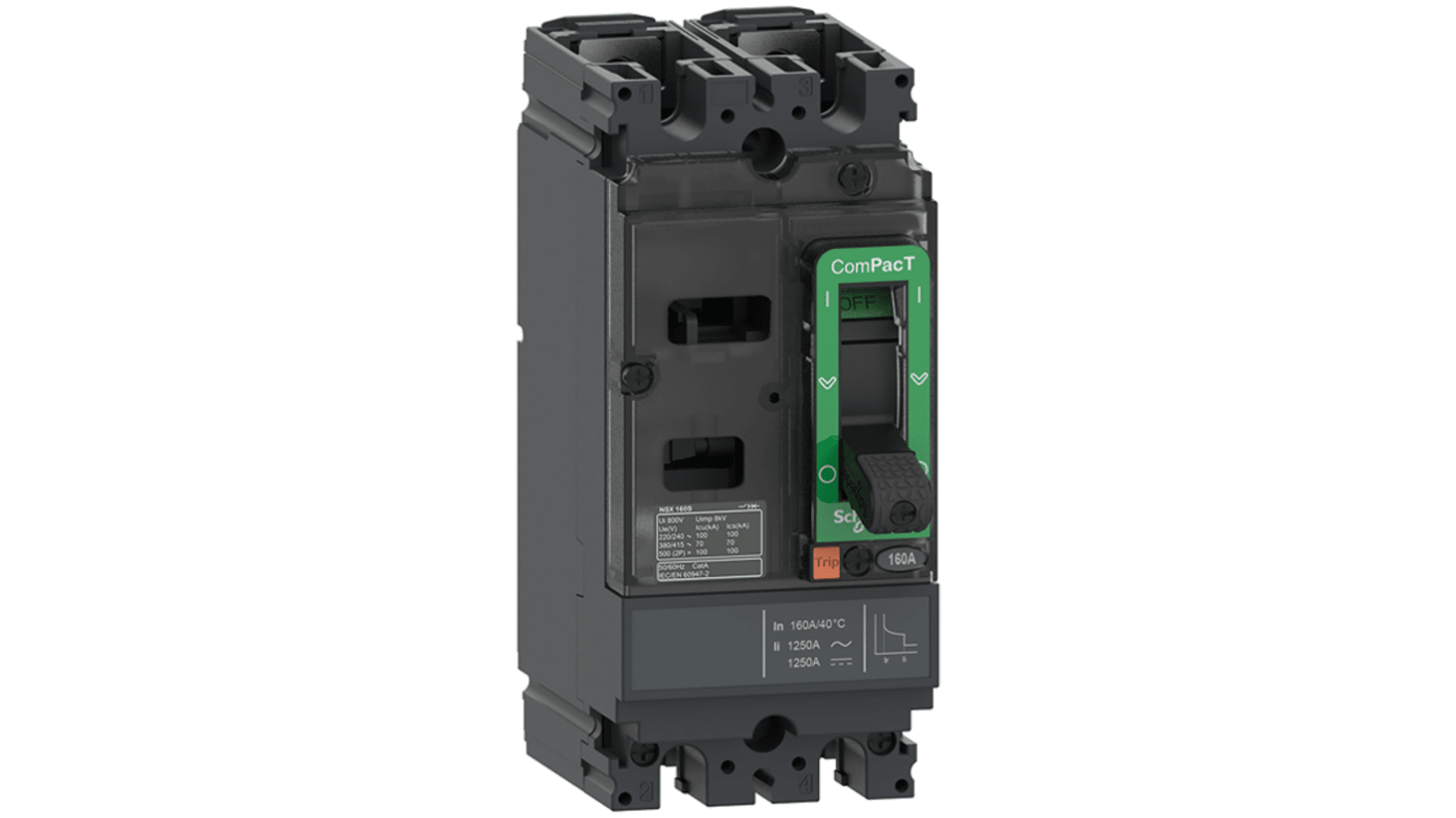 Schneider Electric ComPacT Electronic Circuit Breaker 30A 500V NSX, 2 channels , Fixed