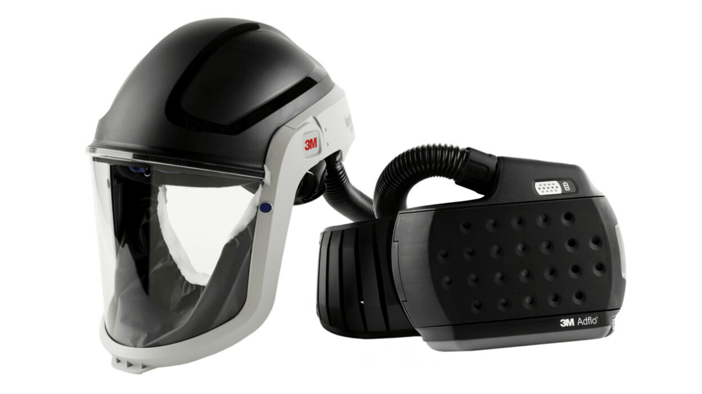 3M M-300 Series Powered Powered Air Respirator Helmet (without Lens), 1 Filters, Impact Protection