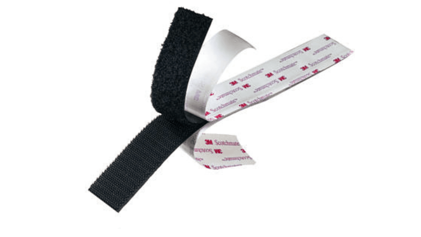 3M Adhesive Black Hook Tape, 1in x 50yd