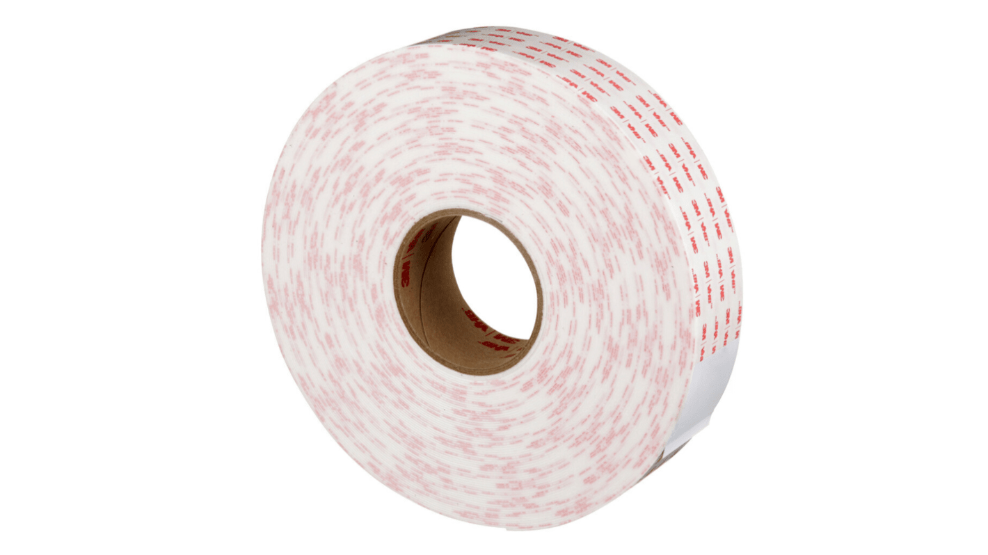 3M 4950P25, 4950P White Foam Tape, 25mm x 33m, 1.1mm Thick