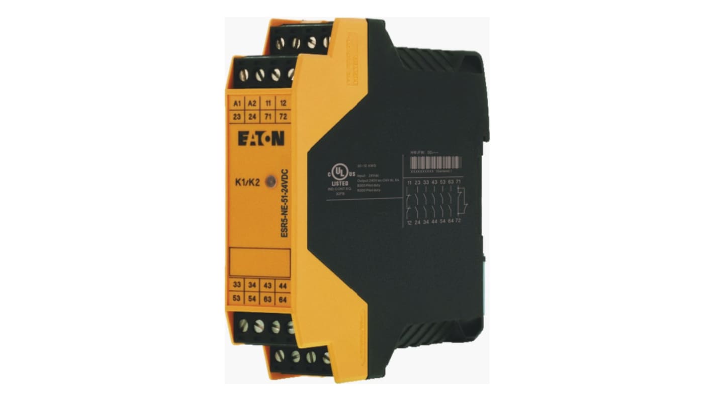 Eaton ESR5 EP-4010 Emergency Stop Safety Relay, 24V dc, Dual-Channel