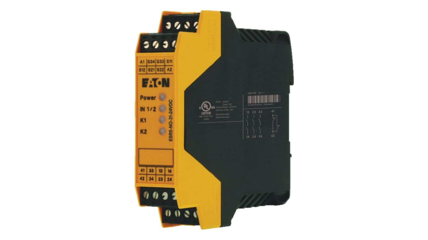 Eaton ESR5 EP-4010 Emergency Stop Safety Relay, 24V dc, Dual-Channel