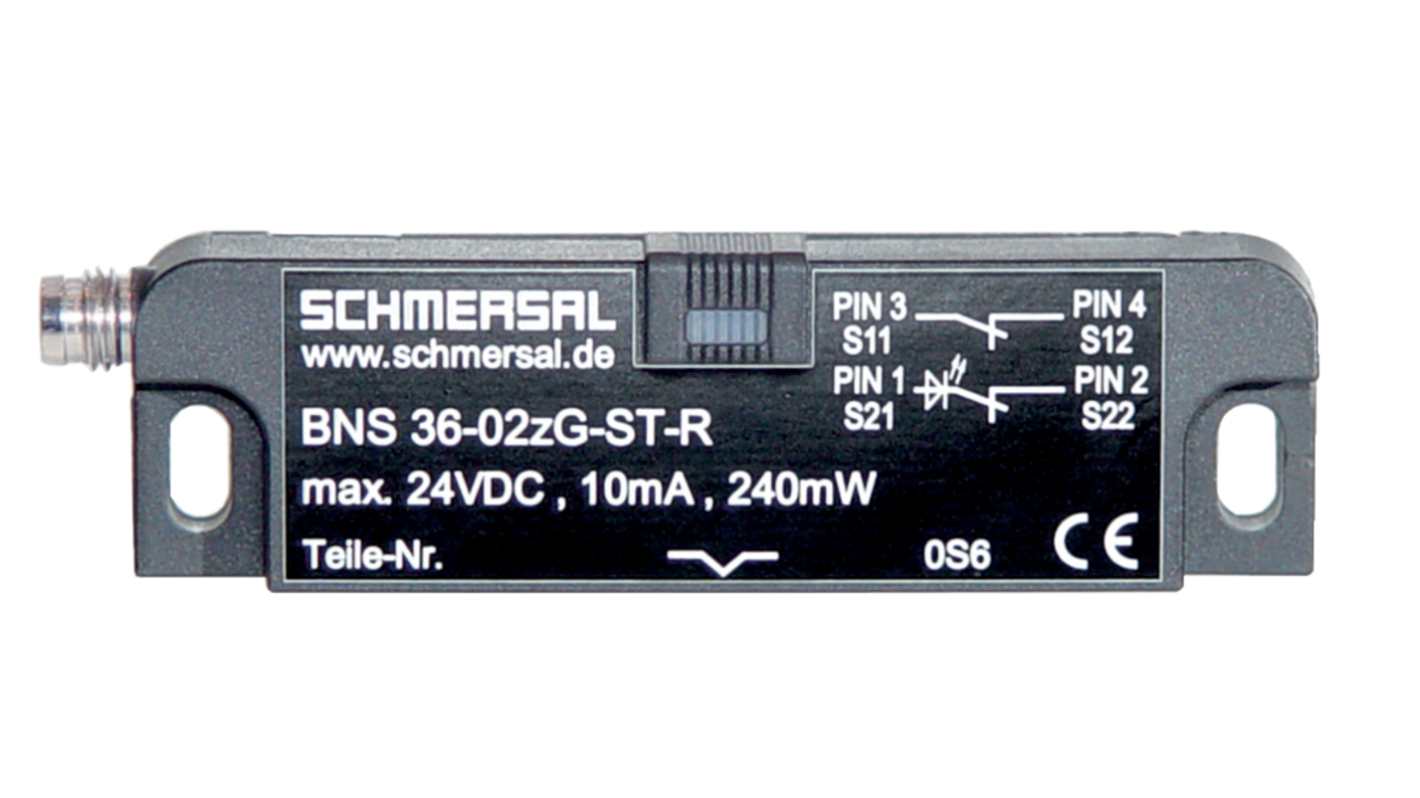 Schmersal BNS 36 Series Flush Magnetic Safety Switch, 30V dc, Reinforced Thermoplastic Housing, 3NC