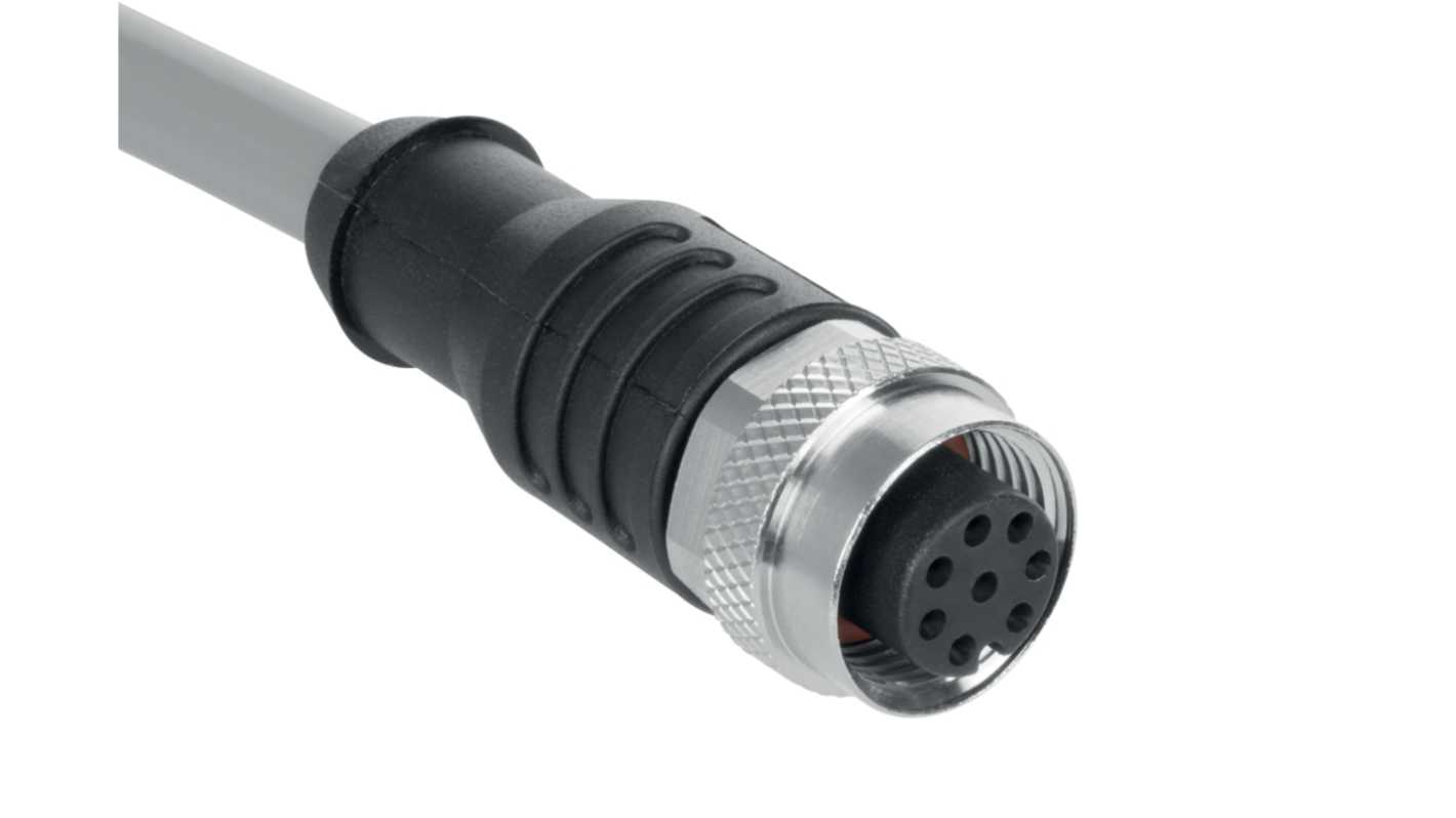 Schmersal Circular Connector, 8 Contacts, Cable, M12 Connector, Socket, Female, IP65, IP67, A-K8P-M12 Series