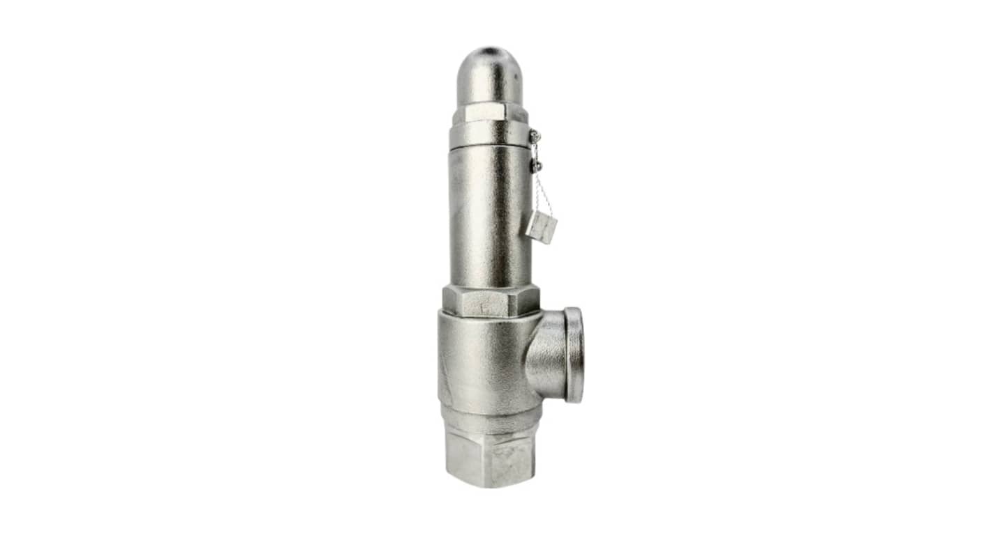 RS PRO 19.6bar Pressure Relief Valve With 1 in Connection and a 25mm Exhaust Port