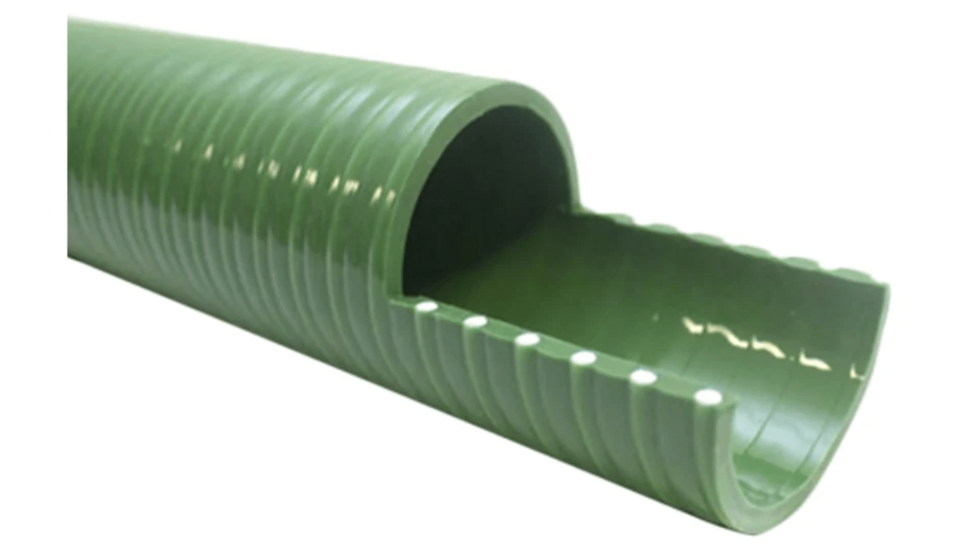 RS PRO PVC, Flexible Tube, 51.6mm ID, 60.9mm OD, Green, 30m