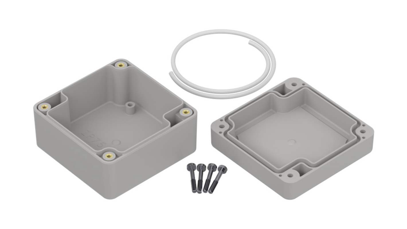 RS PRO Light Grey ABS General Purpose Enclosure, IP65, Light Grey Lid, 75 x 75 x 45mm