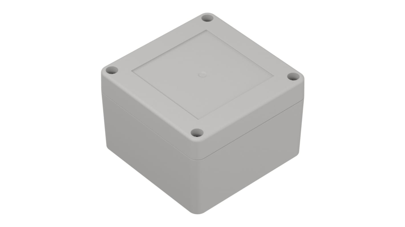 RS PRO Light Grey Polycarbonate General Purpose Enclosure, IP67, Light Grey Lid, 90 x 90 x 60mm